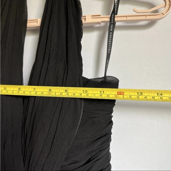 Jenny Yoo Black Dress Women Sz 6 Silk Chiffon Wedding Whimsigoth Halter Y2K EUC - Picture 9 of 13